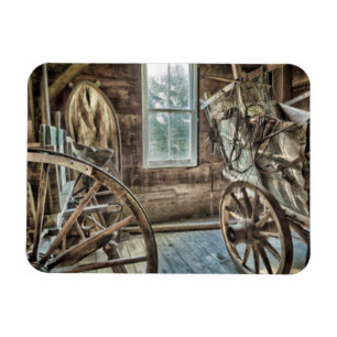 Bedeckter Wagen, hölzernes Wagenrad Magnet