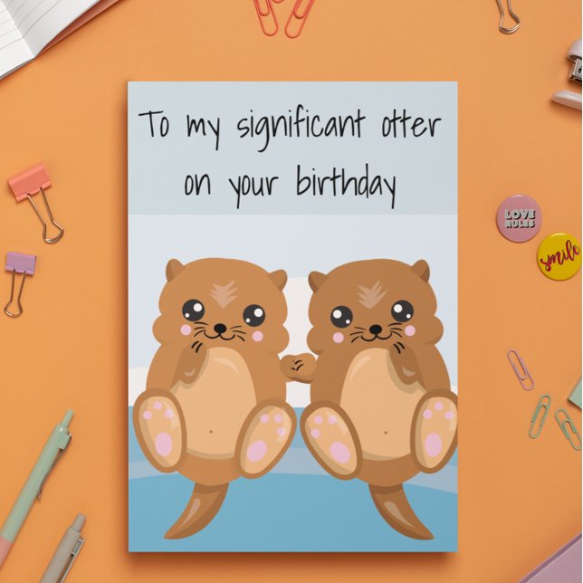 Bedeutende andere Ehefrau Husband Birthday Otter Karte (Von Creator hochgeladen)