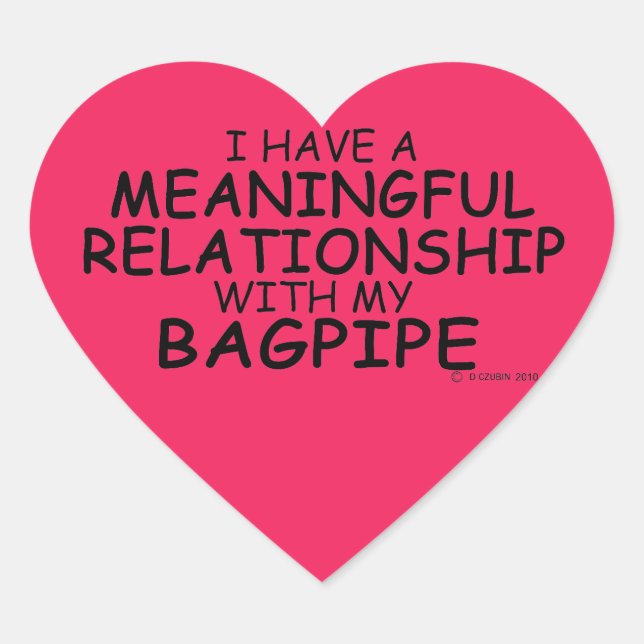 Bedeutende Beziehung Bagpipe Heart Sticker (Vorderseite)