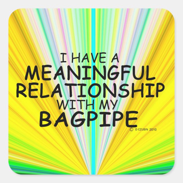 Bedeutende Beziehung Bagpipe Square Sticker (Vorderseite)