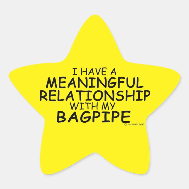 Bedeutende Beziehung Bagpipe Star Sticker (Vorderseite)