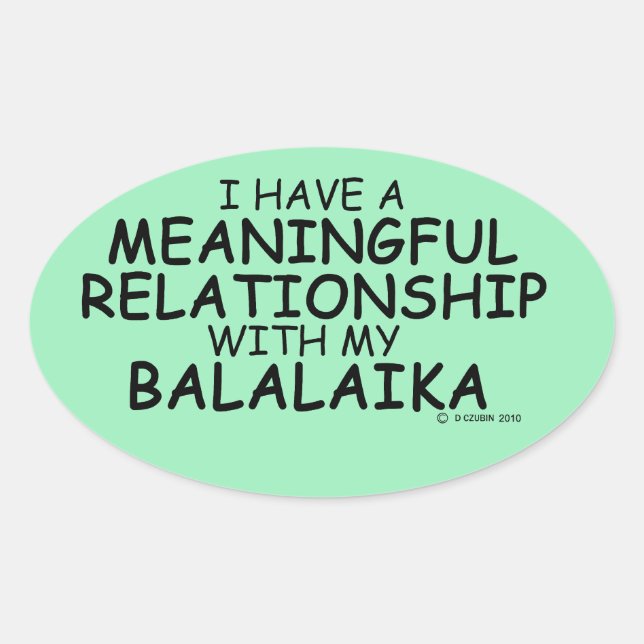 Bedeutende Beziehung Balalaika Oval Sticker (Vorderseite)