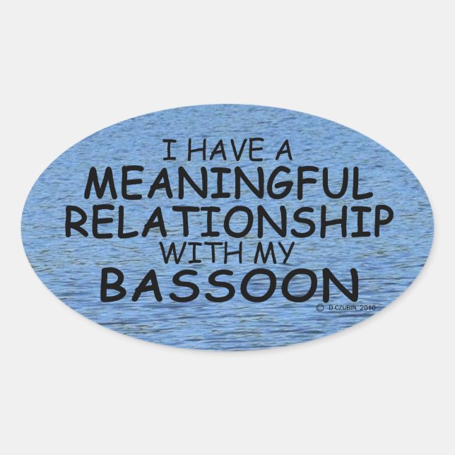 Bedeutende Beziehung Bassoon Oval Sticker (Vorderseite)