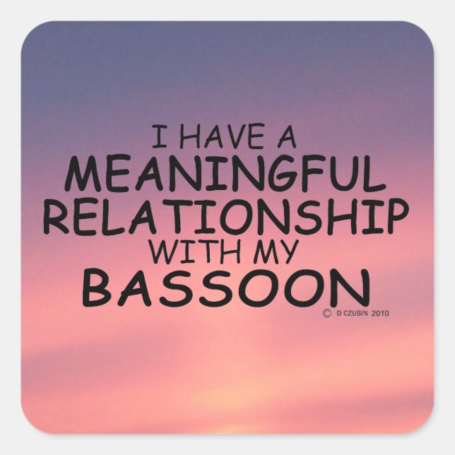 Bedeutende Beziehung Bassoon Square Sticker (Vorderseite)