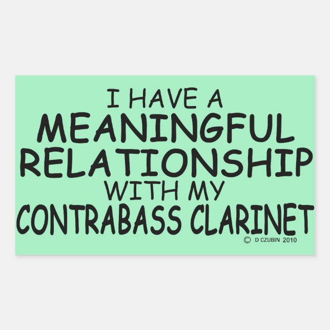 Bedeutende Beziehung Contrabass Klarinette Rectan Rechteckiger Aufkleber (Vorderseite)