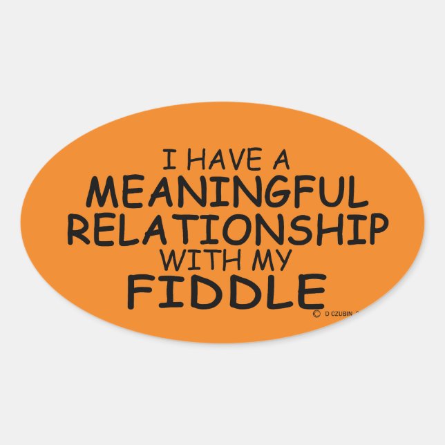 Bedeutende Beziehung Fiddle Oval Sticker (Vorderseite)