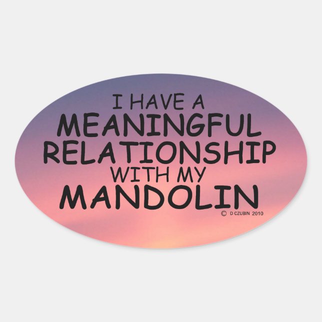 Bedeutende Beziehung Mandolin Oval Sticker (Vorderseite)