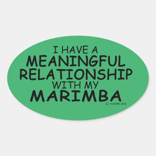 Bedeutende Beziehung Marimba Oval Sticker (Vorderseite)