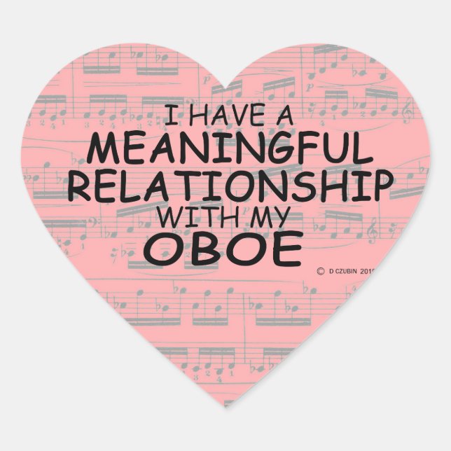 Bedeutende Beziehung Oboe Heart Sticker (Vorderseite)