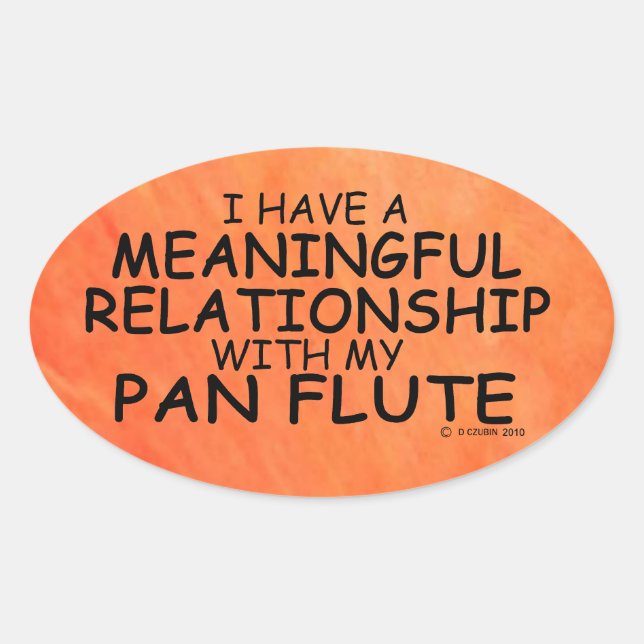 Bedeutende Beziehung Pan Flute Oval Aufkleber (Vorderseite)