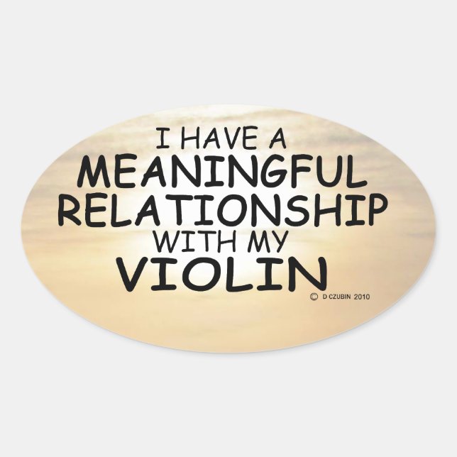 Bedeutende Beziehung Violin Oval Sticker (Vorderseite)