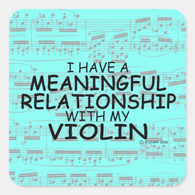 Bedeutende Beziehung Violin Square Sticker (Vorderseite)
