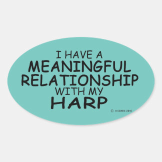 Bedeutende Beziehungen Harp Oval Sticker