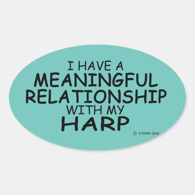 Bedeutende Beziehungen Harp Oval Sticker (Vorderseite)