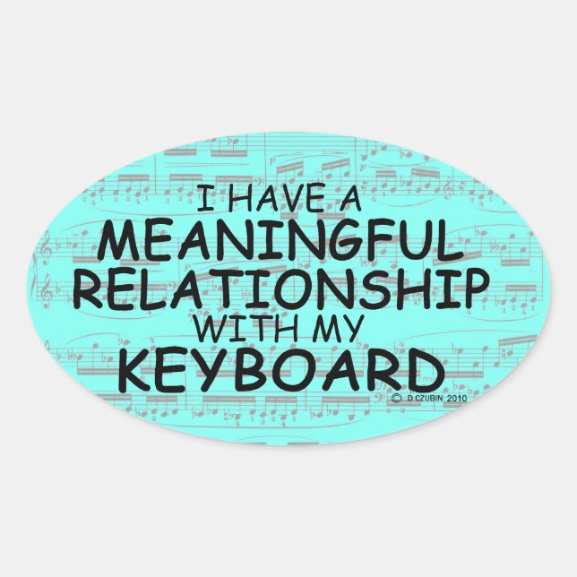 Bedeutende Relationship Keyboard Oval Sticker (Vorderseite)