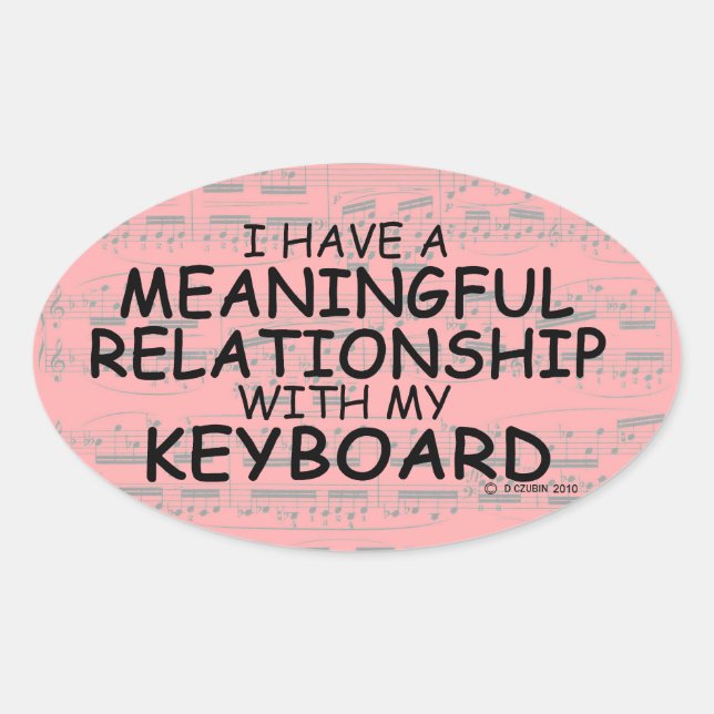 Bedeutende Relationship Keyboard Oval Sticker (Vorderseite)