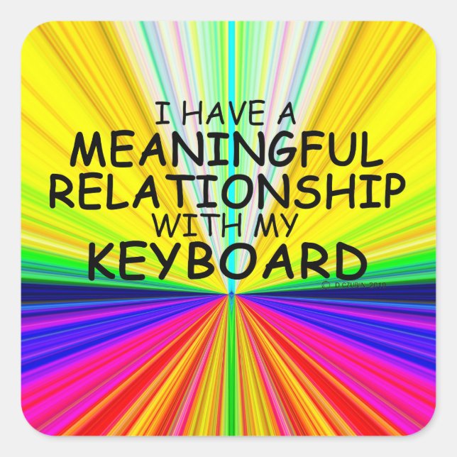 Bedeutende Relationship Keyboard Square Sticker (Vorderseite)