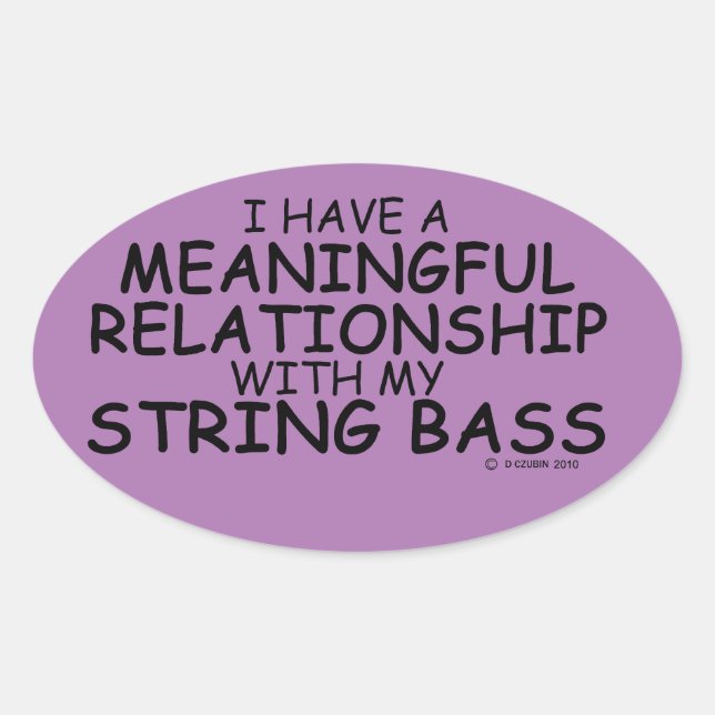 Bedeutende Relationship String Bass Oval Sticker (Vorderseite)