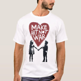 Bedeutsames Herz "MACHE KUNST NICHT KRIEG" mit Jun T-Shirt
