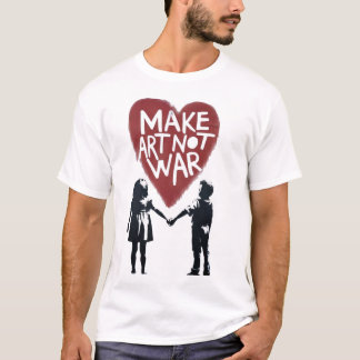 Bedeutsames Herz "MACHE KUNST NICHT KRIEG" mit Jun T-Shirt