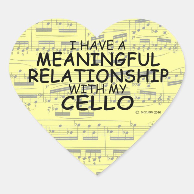 Bedeutung der Beziehung Cello Heart Aufkleber (Vorderseite)