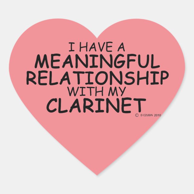 Bedeutung der Beziehung Klarinette Heart Sticker (Vorderseite)