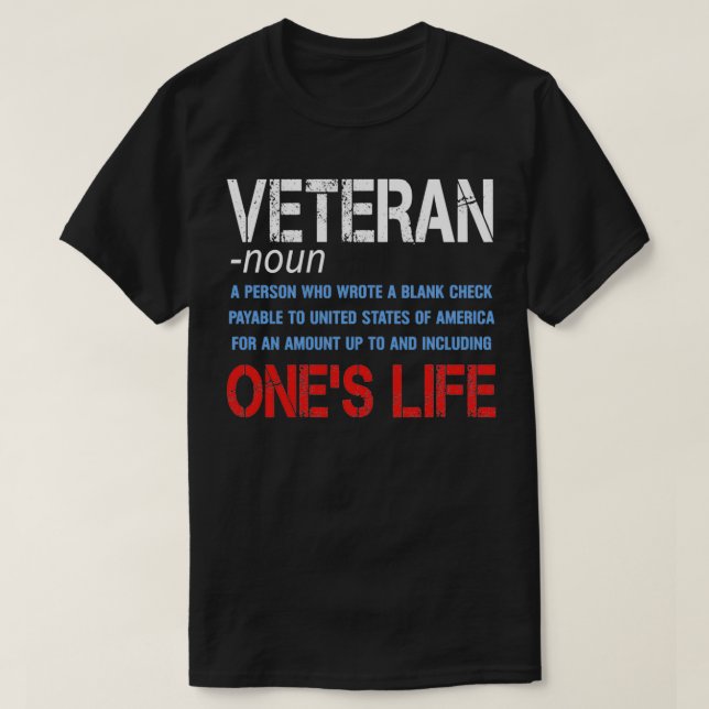 Bedeutung des Veteranen T-Shirt (Design vorne)