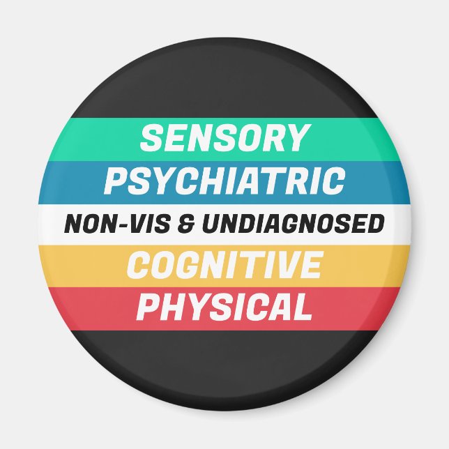 Bedeutungen der Disability Pride Flag Magnet (Vorne)