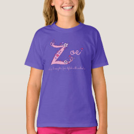 BEDEUTUNGS-Gewohnheitst-stück Zoe-Mädchen Z Namens T-Shirt