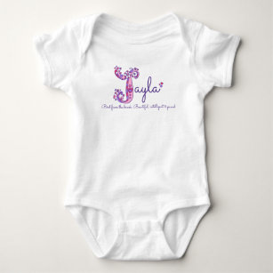 BEDEUTUNGS-Monogramm-Shirt Jayla Mädchen J Namens Baby Strampler