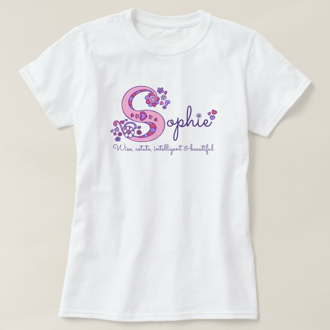 BEDEUTUNGS-Monogramm-Shirt Sophie Mädchen S Namens T-Shirt (Design vorne)