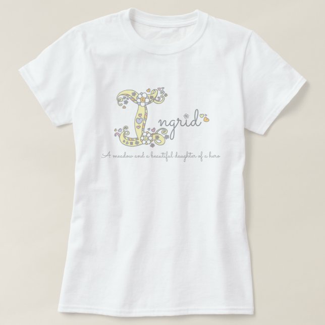 BEDEUTUNGS-Monogramm-T - Shirt Ingrid-Mädchen I (Design vorne)