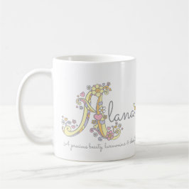 BEDEUTUNGS-Monogramm-Tasse Alana Buchstaben A Tasse