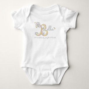 BEDEUTUNGS-Monogrammbaby Bella Mädchen B kleidet Baby Strampler