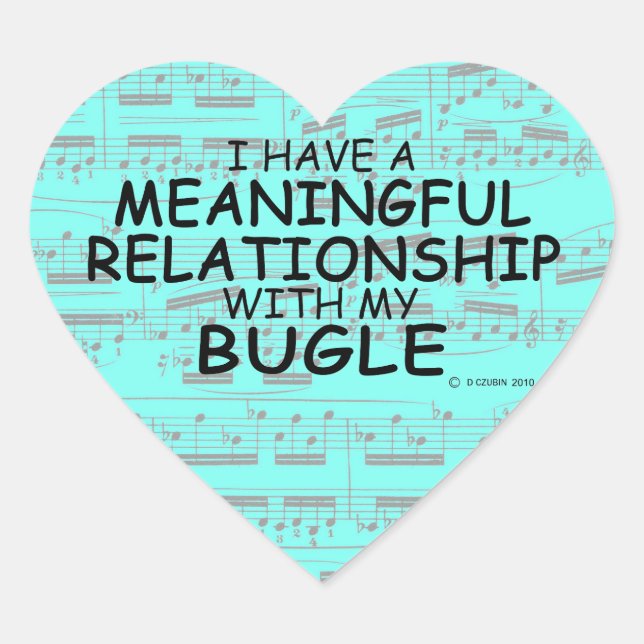 Bedeutungsvolle Beziehung Bugle Heart Sticker (Vorderseite)
