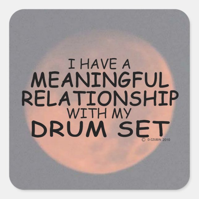 Bedeutungsvolle Relationship Drum Set Square Stick Quadratischer Aufkleber (Vorderseite)