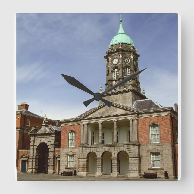 Bedford Clock Tower, Dublin Castle Irland Quadratische Wanduhr (Vorderseite)