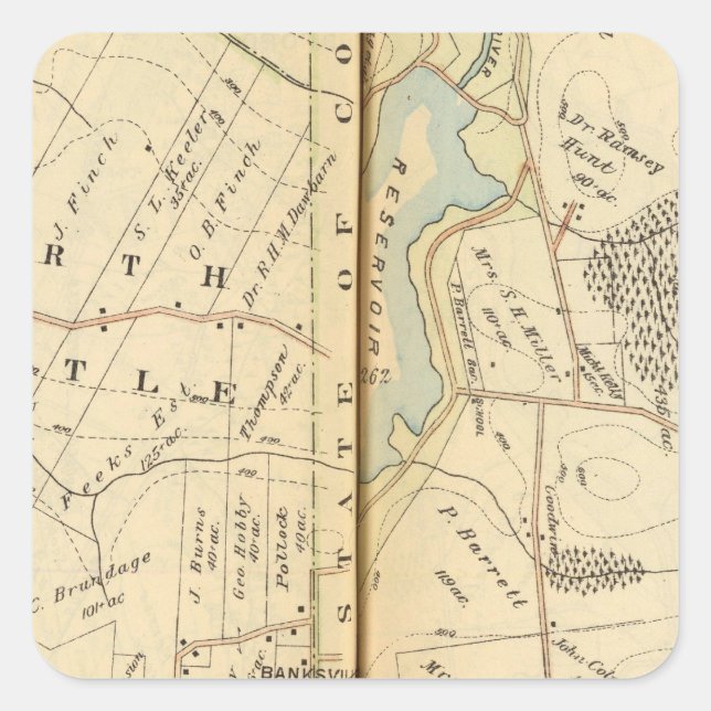 Bedford, New York 5 Quadratischer Aufkleber (Vorderseite)