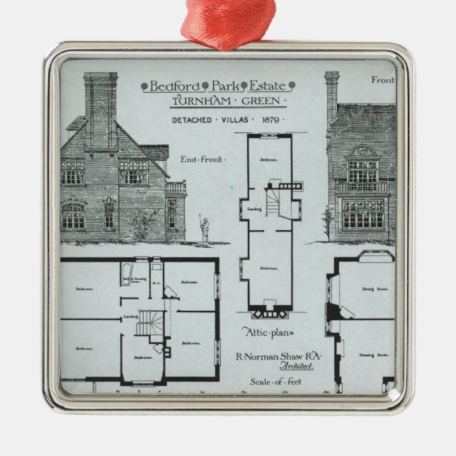 Bedford-Park-Anwesen Ornament Aus Metall (Vorne)
