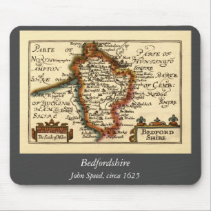 Bedfordshire Landkreis England Alte antike Karte Mousepad