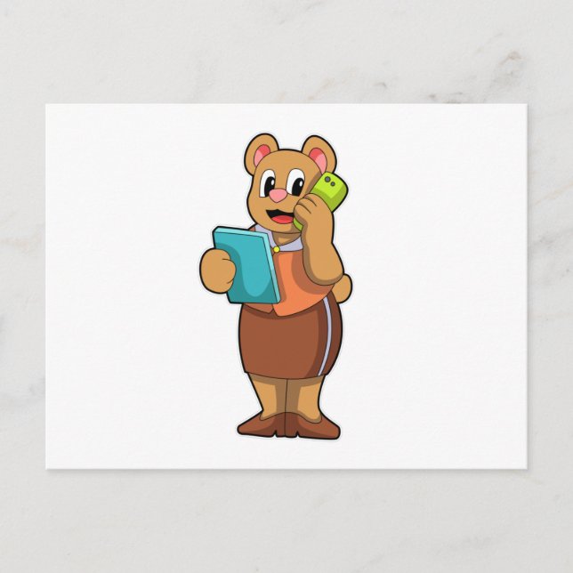 Bedienen Sie sich als Sekretär am Telefon Postkarte (Vorderseite)