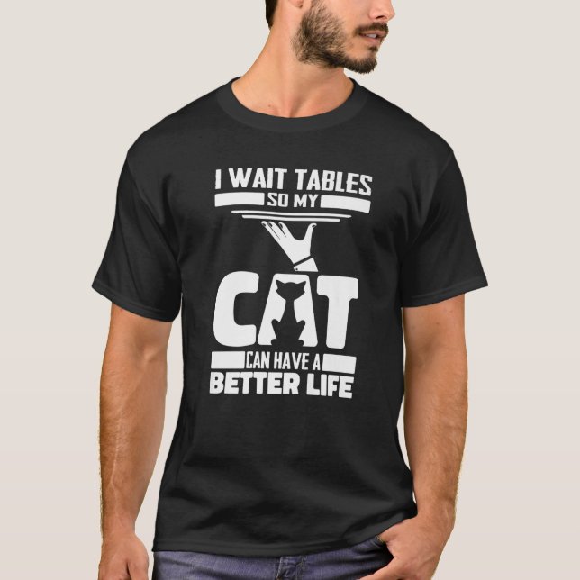 Bediener Cat Server-Kellner T-Shirt (Vorderseite)