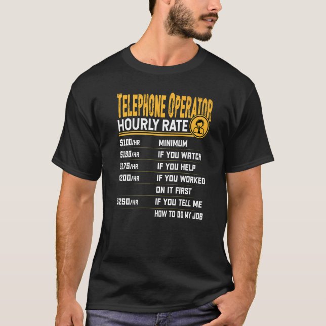Bediener der Stundenzimmerschalttafel des Telefonb T-Shirt (Vorderseite)