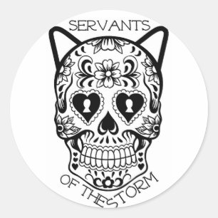 Bedienstete des Aufklebers Storm Runder Aufkleber