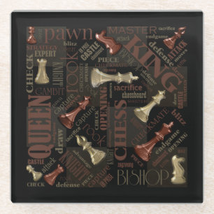 Bedingungen und Stücke für Schach - Kupfer- und Go Glasuntersetzer