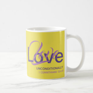 BEDINGUNGSLOSE LIEBE Monogramm Christlich Gelb Kaffeetasse