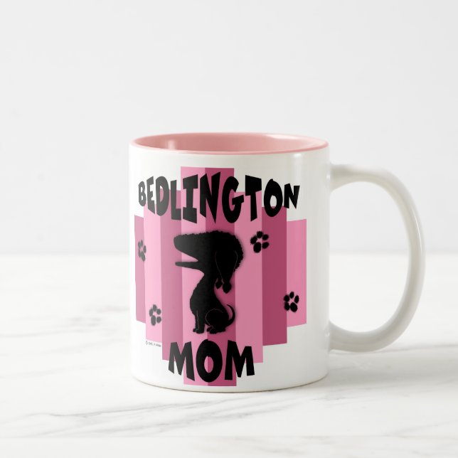 Bedlington Mama-Tasse Zweifarbige Tasse (Rechts)