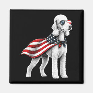 Bedlington Terrier 4. Juli Amerikanische Flagge Magnet