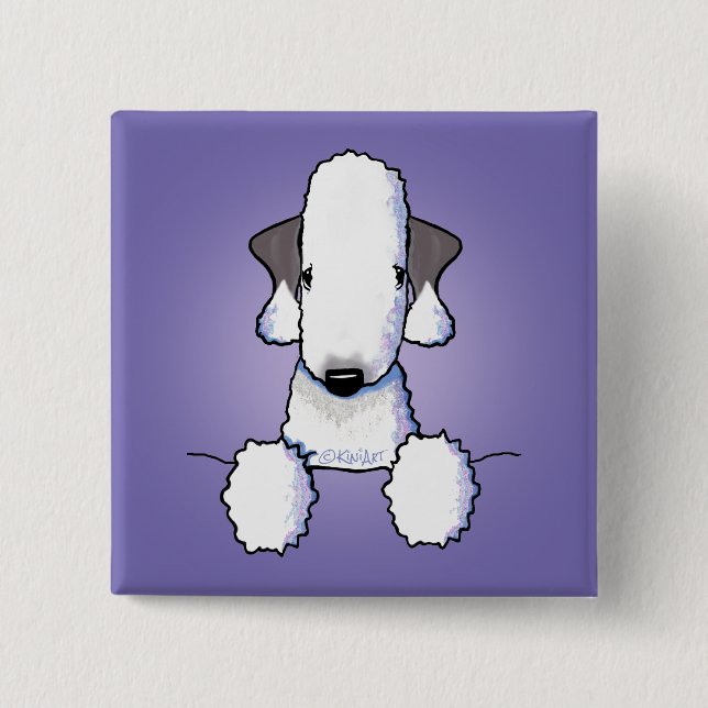 Bedlington Terrier Button (Vorderseite)