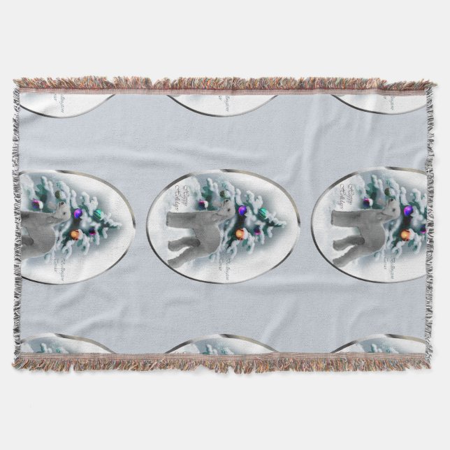 Bedlington Terrier Christmas Decke (Vorderseite)